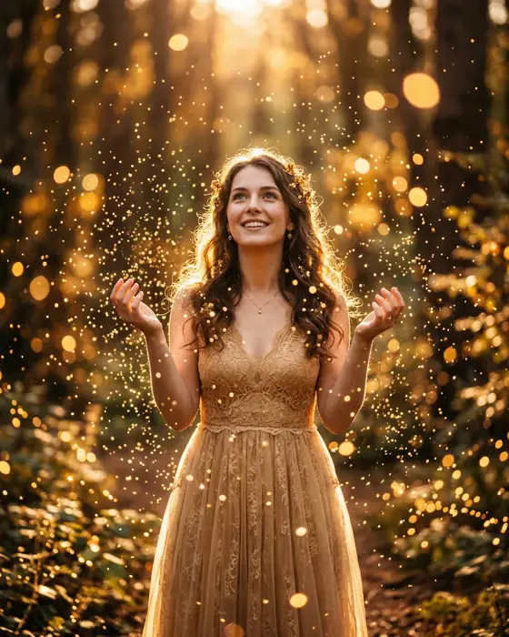 AI-generated photo: Golden Particles