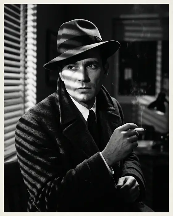 AI-generated photo: Film Noir B&W