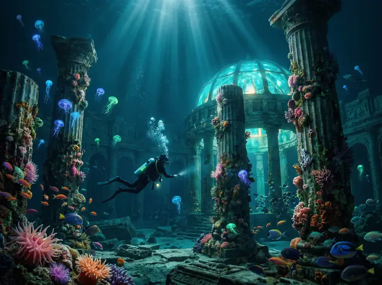 AI-generated photo: Sunken Atlantis