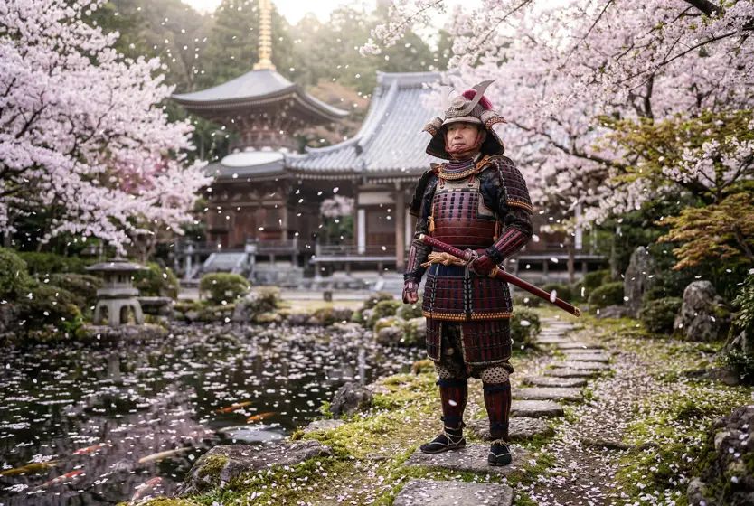 AI-generated photo: Samurai Among the Cherry Trees
