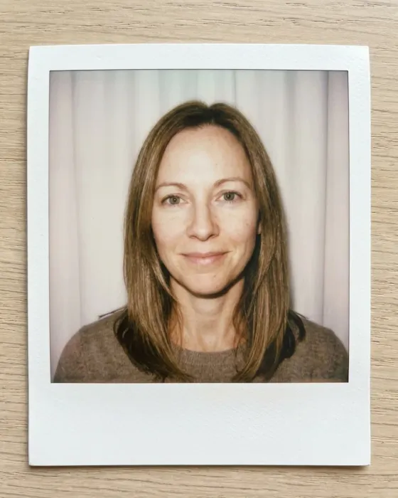 AI-generated photo: Polaroid by the curtain