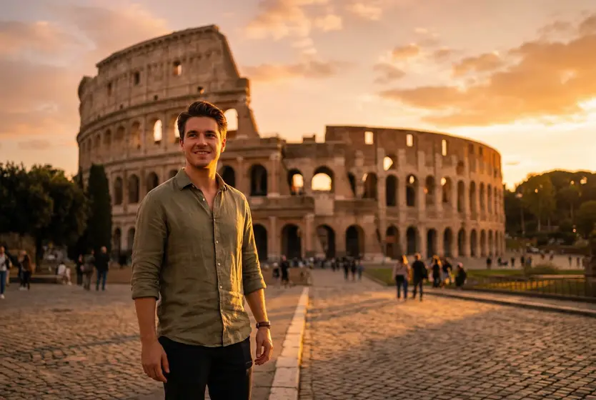 AI-generated photo: Colosseum at Sunset